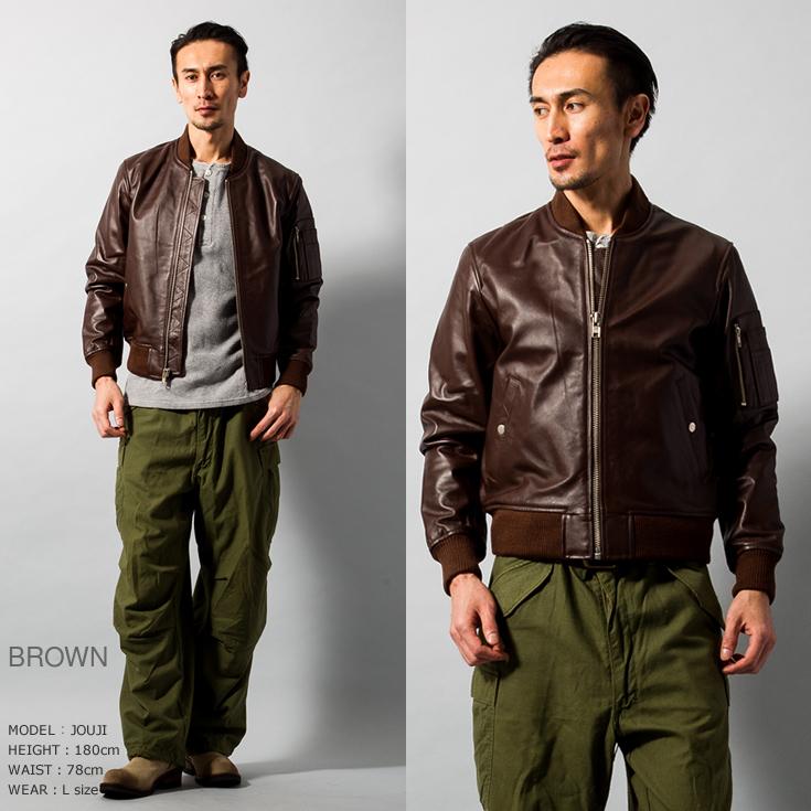 MA-1 レザー フライトジャケット HORN WORKS LL（L相当） Horn Works 本革 レザーMA-1 フライトジャケット メンズ ホーン