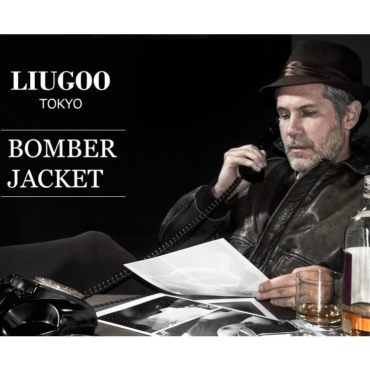 Liugoo Leathers LIUGOO 本革 襟ボアレザーブルゾン ボンバー Liugoo Leathers LIUGOO 本革 襟ボアレザーブルゾン ボンバー
