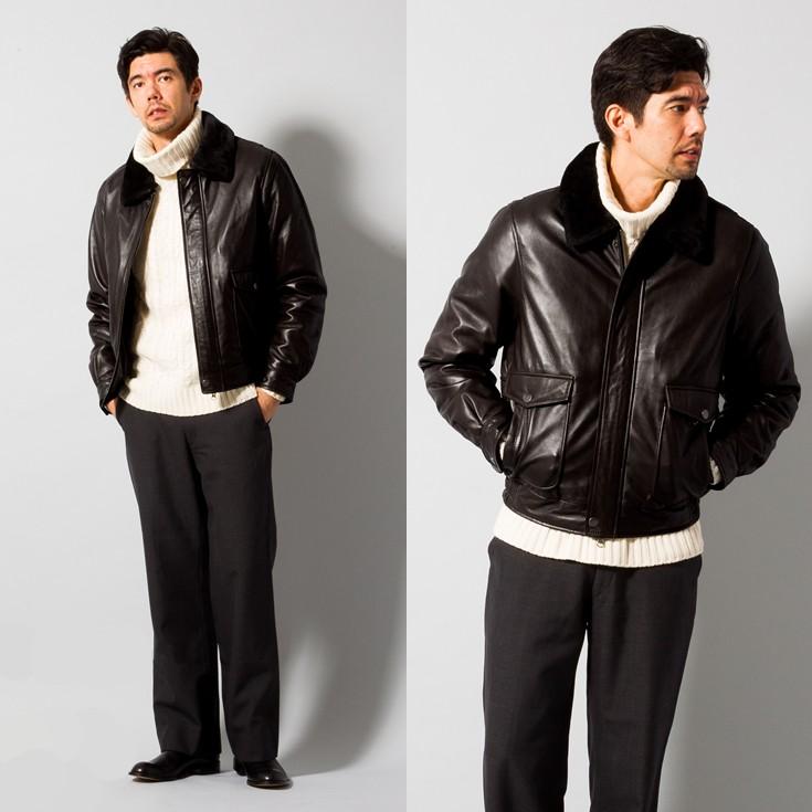 【極美品】LIUGOO リューグー 羊革 ボンバージャケット ブラック Mサイズ Liugoo Leathers 【20周年記念10%OFFクーポン】LIUGOO 本革 襟ボア