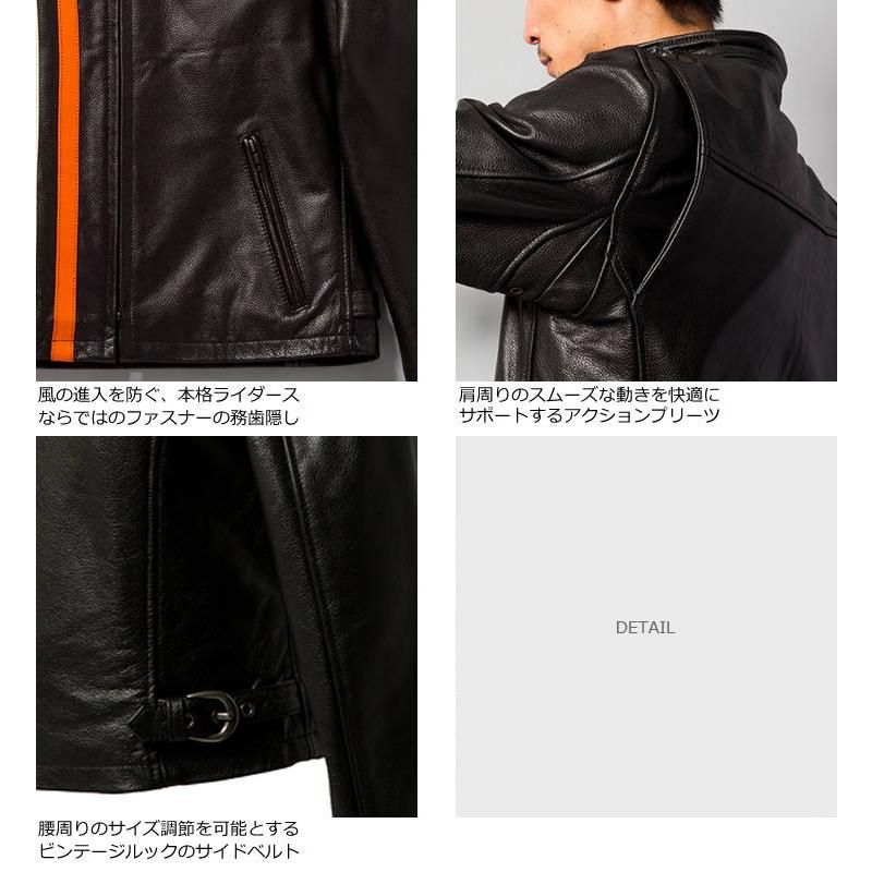 Liugoo Leathers 本革 プロテクター付シングルライダースジャケット