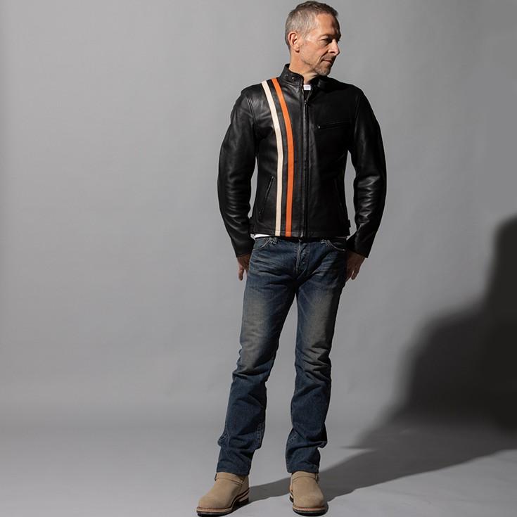 Liugoo Leathers 本革 プロテクター付シングルライダースジャケット