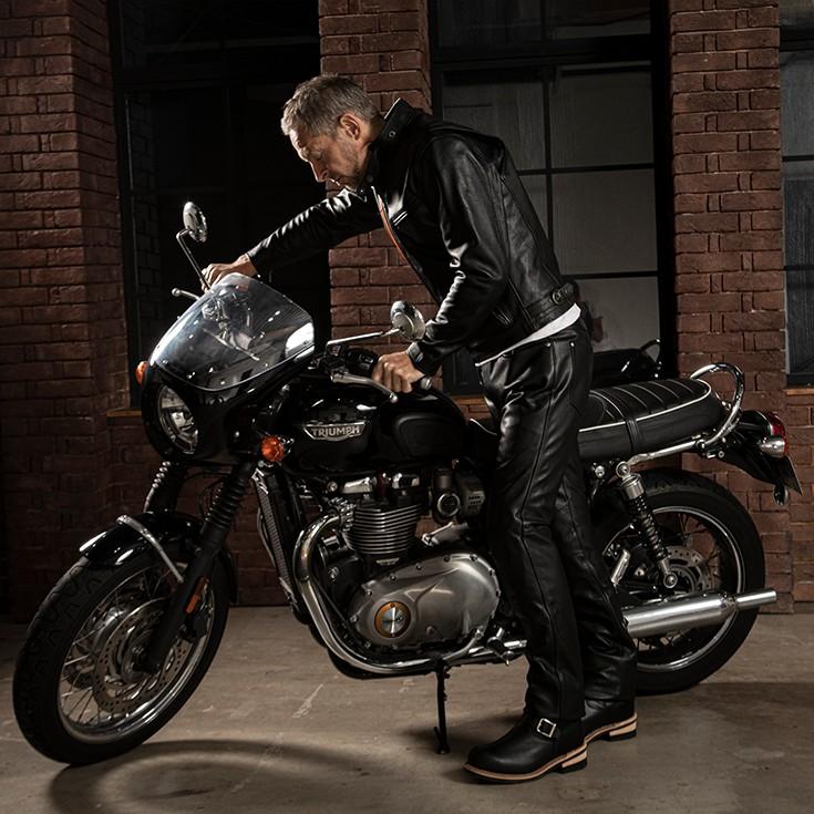 Liugoo Leathers 本革 プロテクター付シングルライダースジャケット