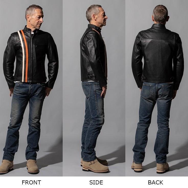 Liugoo Leathers 本革 プロテクター付シングルライダースジャケット