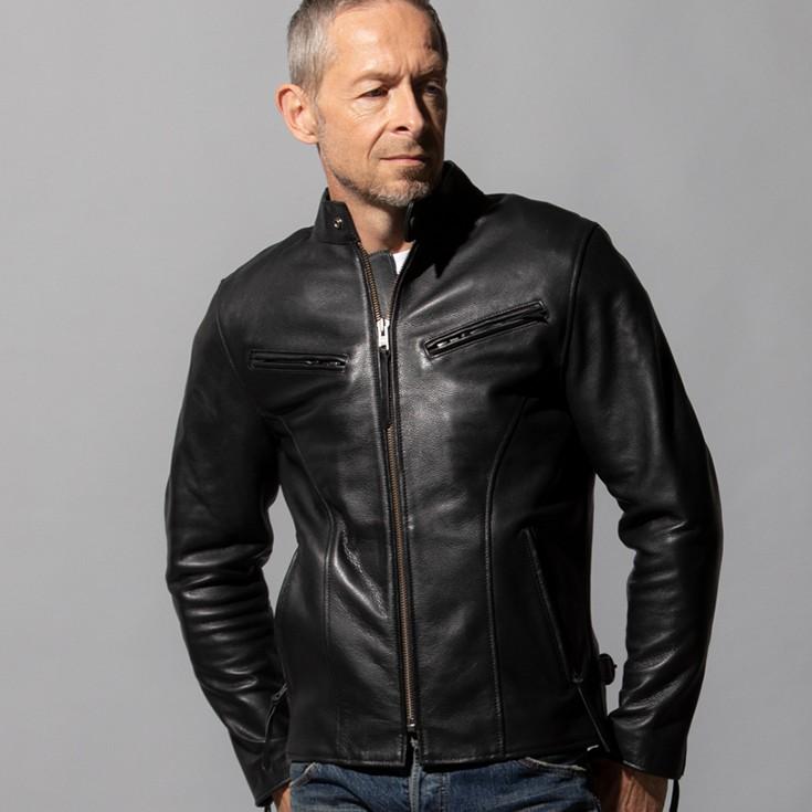 【20周年記念10%OFFクーポン】Liugoo Leathers 本革 プロテクター付シングルライダースジャケット メンズ SRS11A  レザージャケット バイカージャケット | Liugoo Leathers | 04