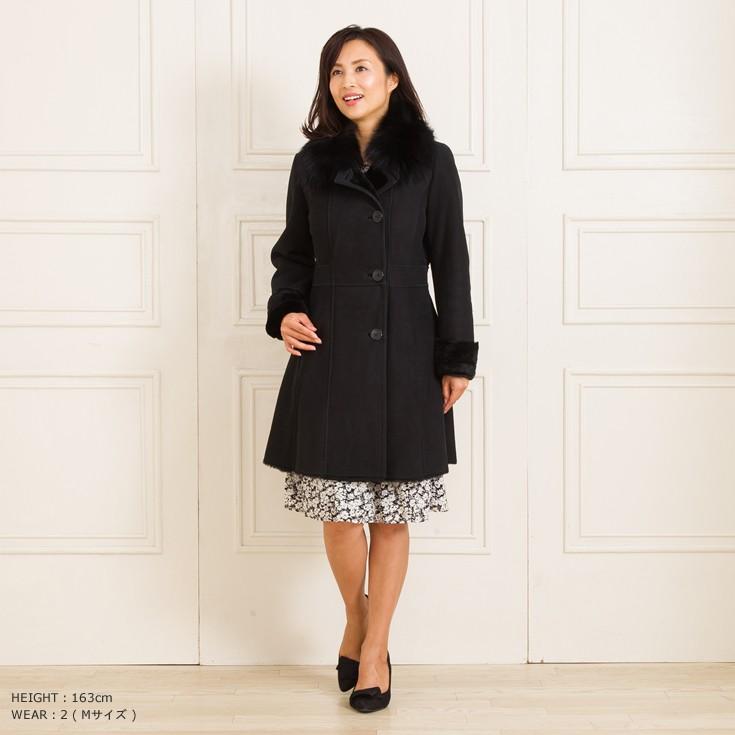 Ravissante 本革 ムートンロングコート レディース ラビサン A15001  