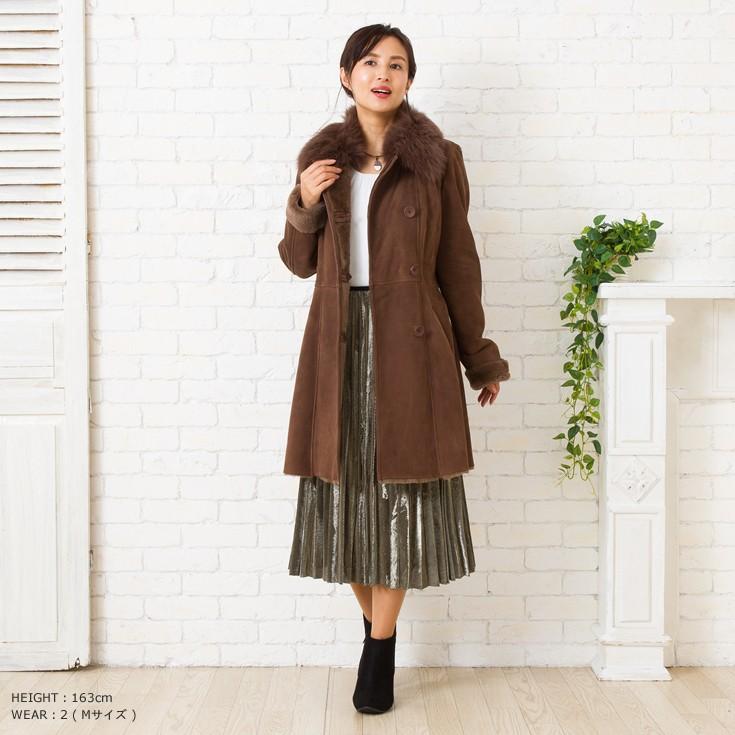 Ravissante 本革 ムートンロングコート レディース ラビサン A15001 