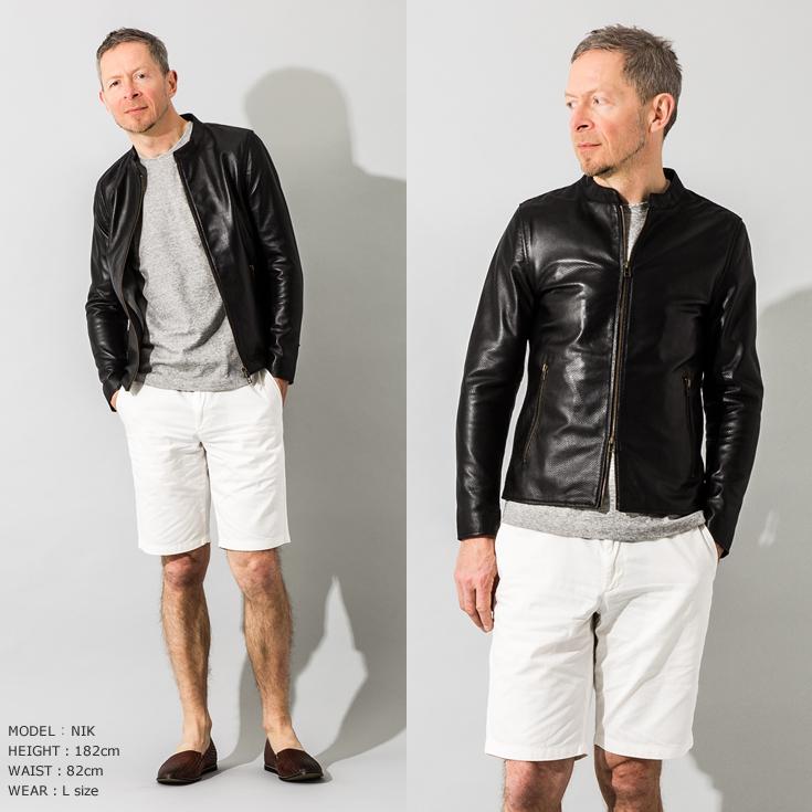 【20周年記念20%OFFクーポン】本革 メッシュレザー シングルライダースジャケット メンズ SRS09B  シングルライダース ダブルライダース レザージャケット | Liugoo Leathers | 06