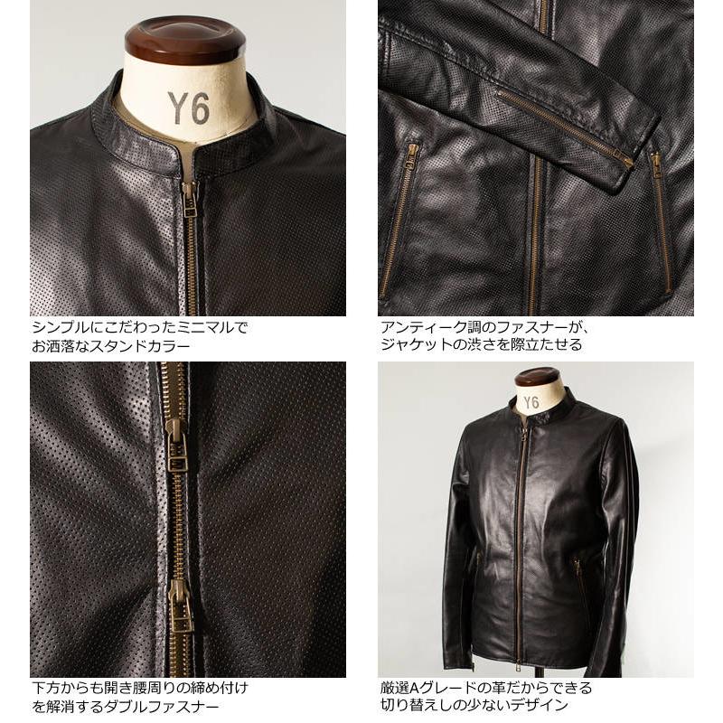 Liugoo Leathers LIUGOO 本革 メッシュレザー シングル