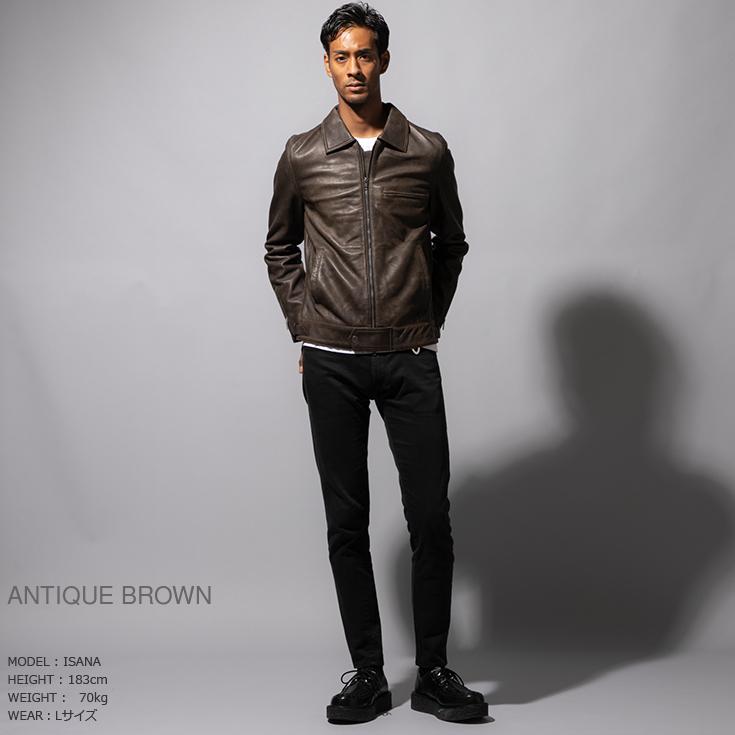 リューグーレザーズ ブラウン シングルライダースジャケット レザージャケット L Amazon | [Liugoo Leathers] (リューグーレザーズ) 本革