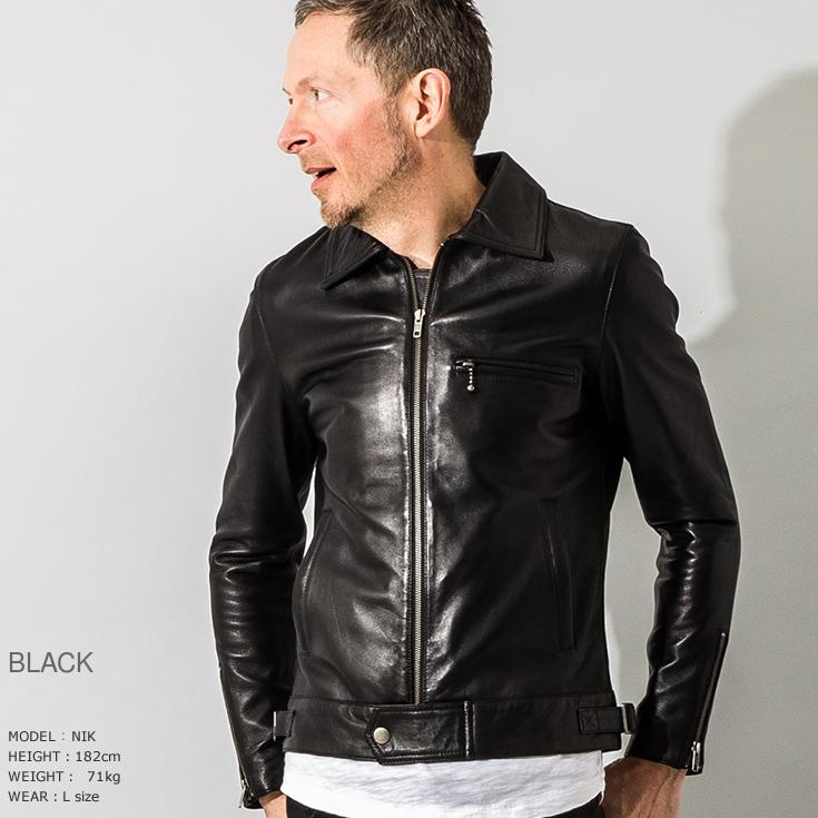 ato シングルレザージャケット ATO 革ジャン ライダース SATIN RIDERS BLOUSON メンズ