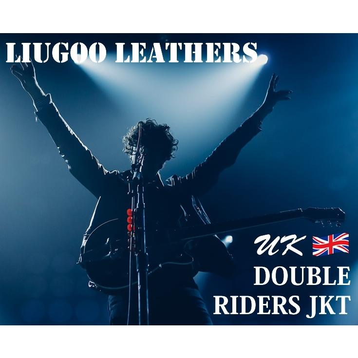 【20周年記念10%OFFクーポン】Liugoo Leathers 本革 UKダブルライダースジャケット メンズ リューグーレザーズ DRY09A  レザージャケット ライトニングの画像