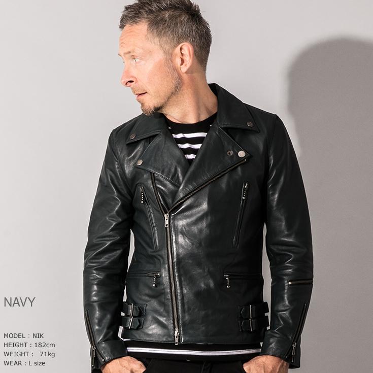 Liugoo Leathers 本革 UKダブルライダースジャケット メンズ