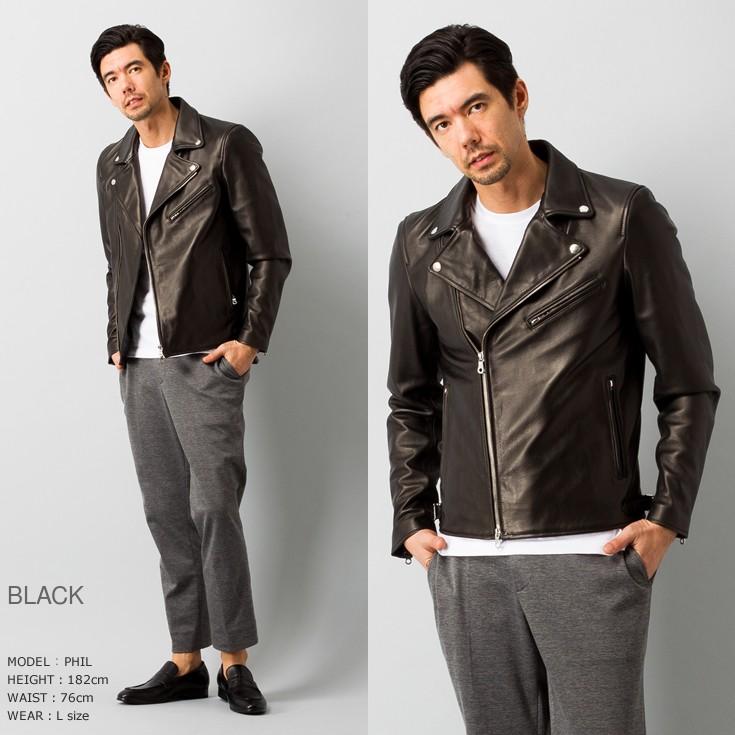 FILLMORE 本革 国産水染めダブルライダースジャケット メンズ