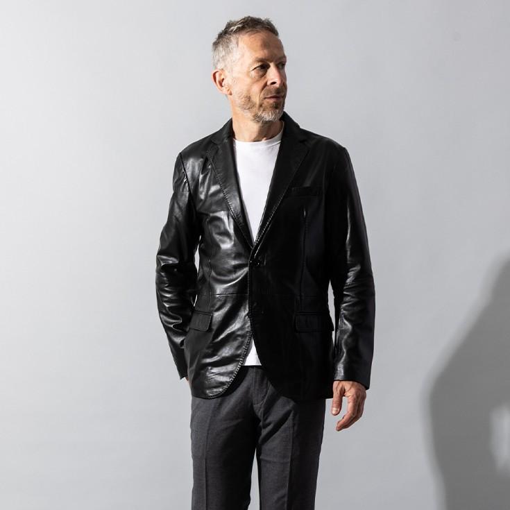 Liugoo Leathers LIUGOO 本革 2ボタン テーラードジャケット