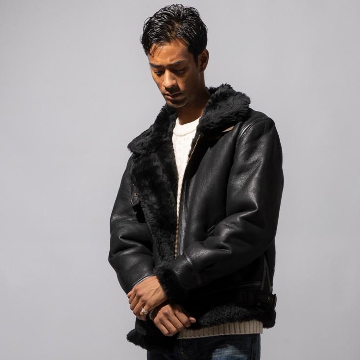 リューグーレザーズ　HORN WORKS B-3 ムートンフライトジャケット L Liugoo Leathers 本革 B-3フライトジャケット ムートンジャケット