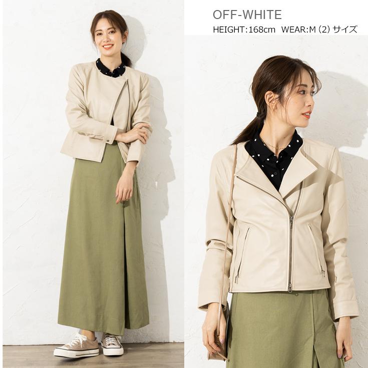 LIUGOO 本革 ノーカラーダブルライダースジャケット レディース リューグー DRN01LB  レザージャケット ブルゾン アウター AP | Liugoo Leathers | 10