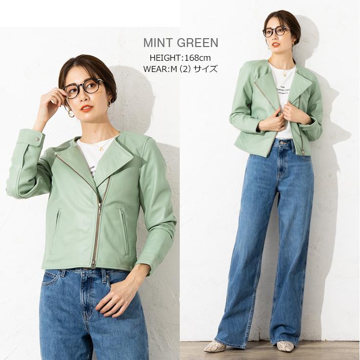 LIUGOO 本革 ノーカラーダブルライダースジャケット レディース リューグー DRN01LB  レザージャケット ブルゾン アウター AP | Liugoo Leathers | 11