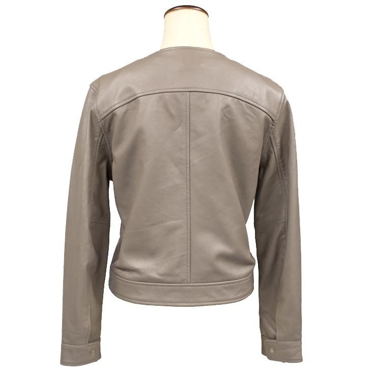 LIUGOO 本革 ノーカラーダブルライダースジャケット レディース リューグー DRN01LB  レザージャケット ブルゾン アウター AP | Liugoo Leathers | 15