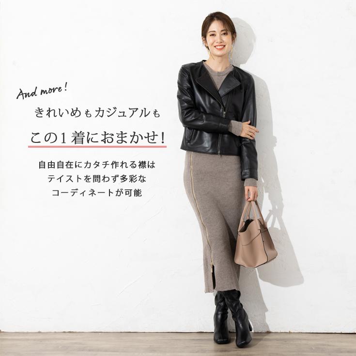 LIUGOO 本革 ノーカラーダブルライダースジャケット レディース リューグー DRN01LB  レザージャケット ブルゾン アウター AP | Liugoo Leathers | 04