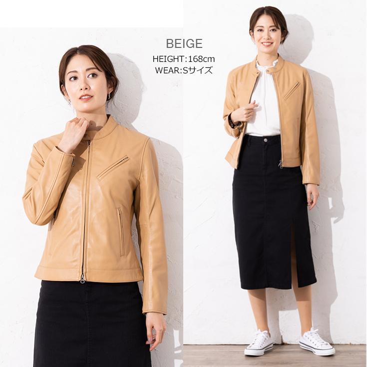 【20周年記念20%OFFクーポン】LIUGOO 本革 シングルライダースジャケット レディース リューグー SRS02LA  軽くて丈夫！本革レザージャケット 革ジャン | Liugoo Leathers | 12