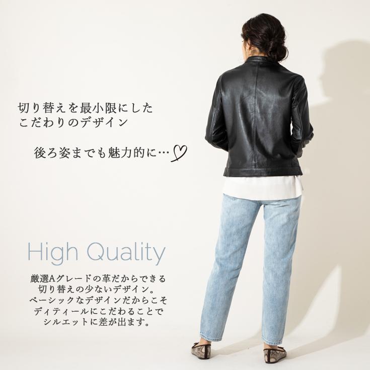 LIUGOO 本革 シングルライダースジャケット レディース リューグー SRS02LA 軽くて丈夫！本革レザージャケット 革ジャン | Liugoo Leathers | 03