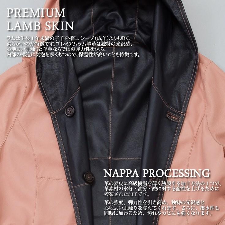 本革 リバーシブル フード付レザーコート レディース LO81201 レザー 