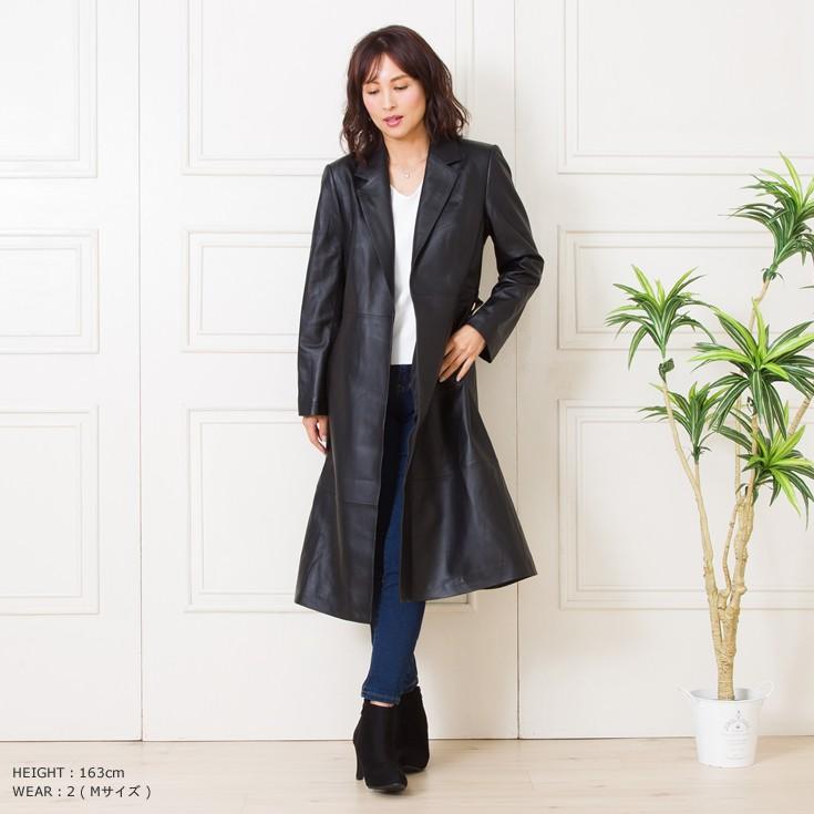 FILLMORE 本革 ノーボタン チェスターコート レディース フィルモア