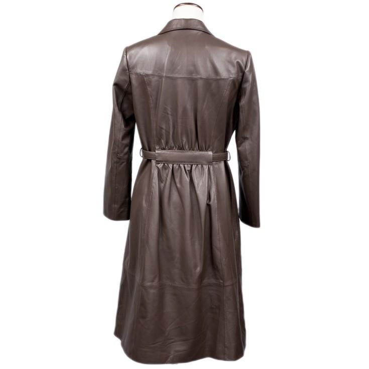 FILLMORE 本革 ノーボタン チェスターコート レディース フィルモア