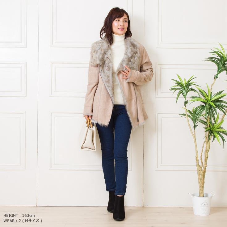 50%OFFクーポン】FILLMORE 本革 ライトカールヘアー ムートンコート