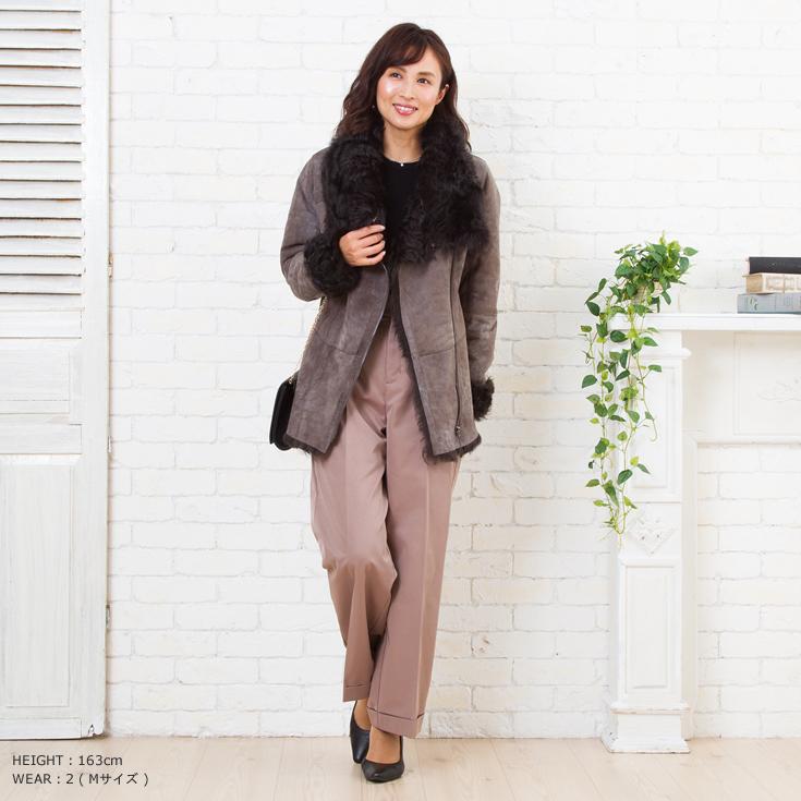 50%OFFクーポン】FILLMORE 本革 ライトカールヘアー ムートンコート