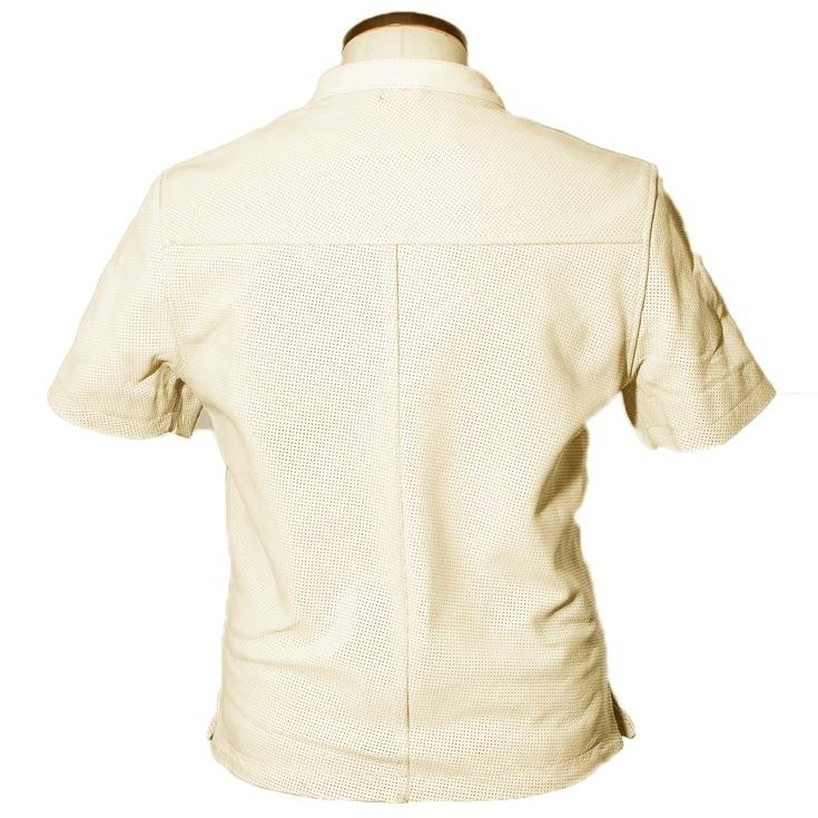 Liugoo Leathers 本革 メッシュレザーＴシャツ メンズ リューグーレザーズ SSL02A  シングルライダース ライダースジャケット レザージャケット 革ジャン 黒 | Liugoo Leathers | 14