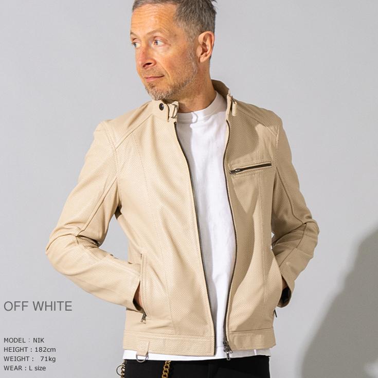 【20周年記念10%OFFクーポン】Liugoo Leathers 本革 メッシュレザー シングルライダースジャケット メンズ リューグーレザーズ SRS15A  軽くて柔かい！の画像