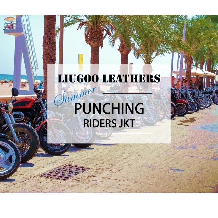 【20周年記念10%OFFクーポン】Liugoo Leathers 本革 メッシュレザー シングルライダースジャケット メンズ リューグーレザーズ SRS15A  軽くて柔かい！の画像