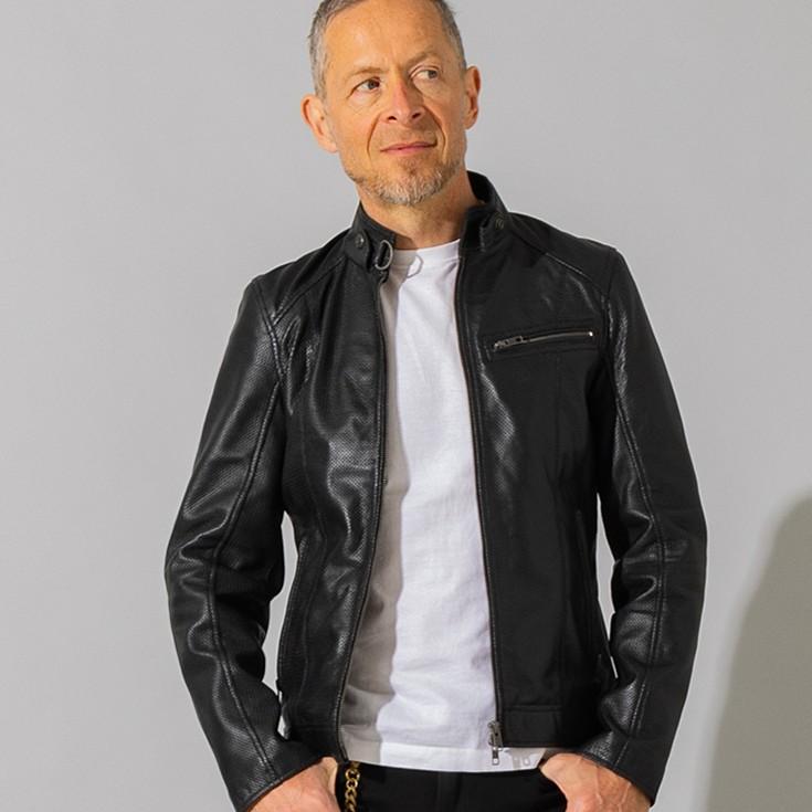メッシュ シングル ライダース ジャケット 黒 Liugoo LLサイズ Liugoo Leathers 【20周年記念10%OFFクーポン】Liugoo Leathers 本革