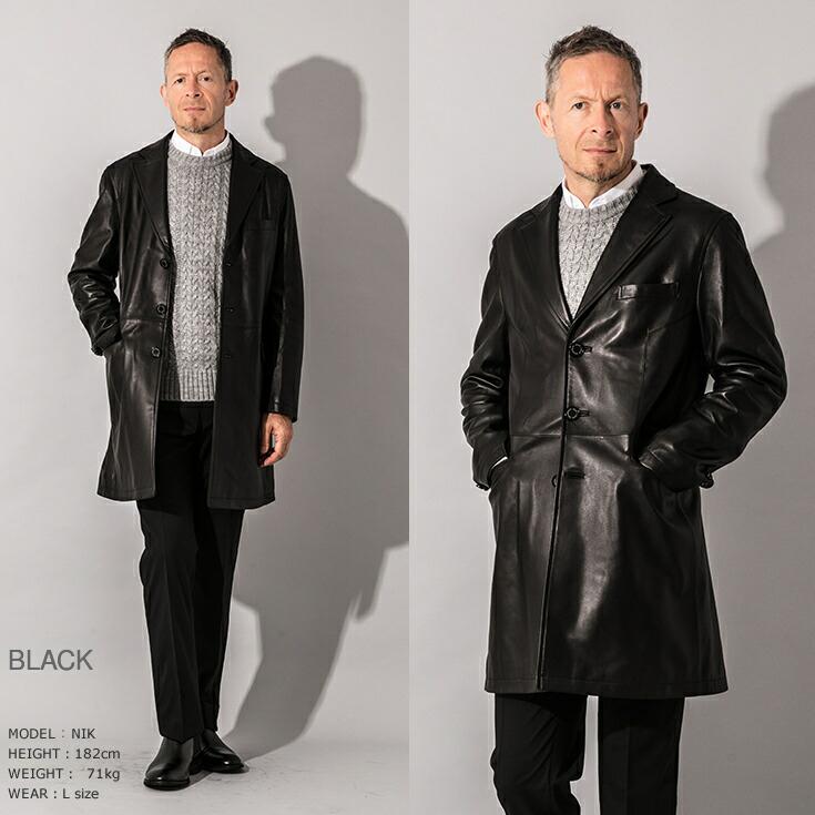 Jean Louis Scherrer 本革 チェスターコート ビジネスコート メンズ ジャン ルイ シェレル 6062 Paris Collectionブランド 高級ラム革製 N 03 本革レザージャケットのリューグー 通販 Yahoo ショッピング