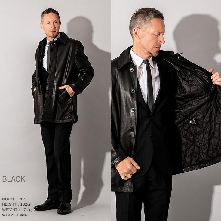 Liugoo Leathers LIUGOO 本革 レザーステンカラーコート