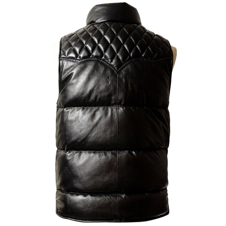 Liugoo Leathers 本革 レザーダウンベスト ダイヤキルト メンズ Liugoo Leathers 本革 レザーダウンベスト ダイヤキルト メンズ