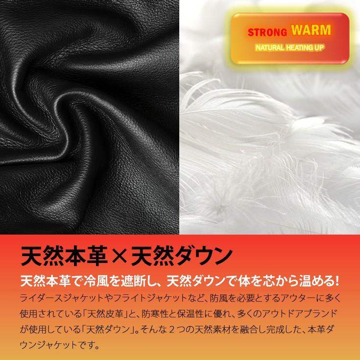 黒レザーキルティングダウンベスト Liugoo Leathers 本革 レザーダウンベスト ダイヤキルト メンズ
