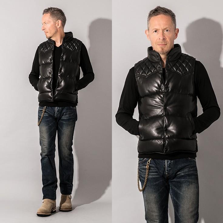 liugoo leathers リューグーレザーズ ラムスキン羊革 ダウンベスト Liugoo Leathers 【20周年記念10%OFFクーポン】Liugoo Leathers 本革