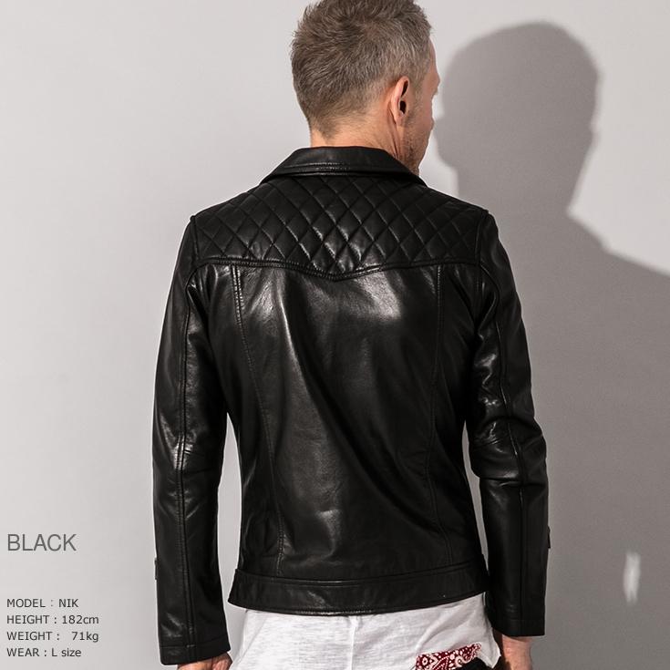 Liugoo Leathers 本革 パッドダブルライダースジャケット メンズ