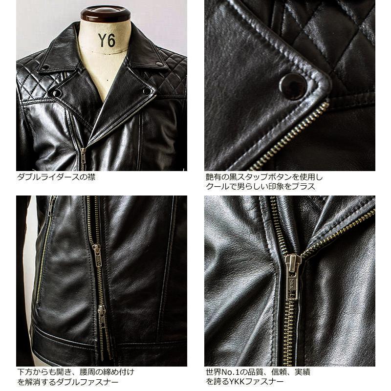 Liugoo Leathers リューグーレザーズ ライダース バッファロー Liugoo Leathers 本革 ダブルライダースジャケット メンズ