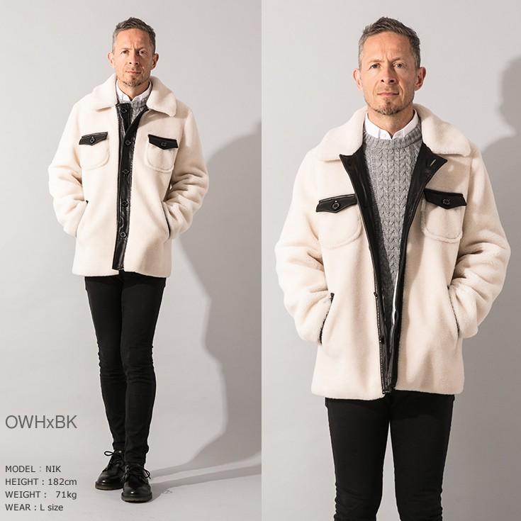 【50%OFFクーポン】JEAN-LOUIS SCHERRER 本革 ムートンコート メンズ ジャン=ルイ・シェレル 6070  Paris Collectionブランドの画像