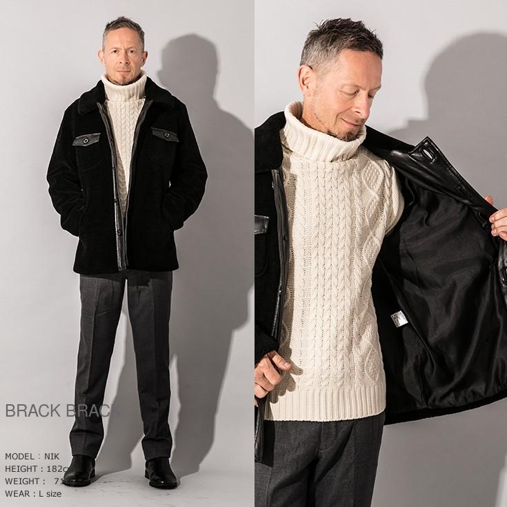 【50%OFFクーポン】JEAN-LOUIS SCHERRER 本革 ムートンコート メンズ ジャン=ルイ・シェレル 6070  Paris Collectionブランドの画像