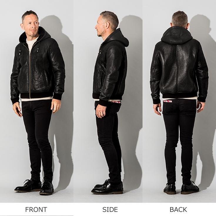 Liugoo Leathers LIUGOO 本革 ムートンパーカー メンズ リューグー