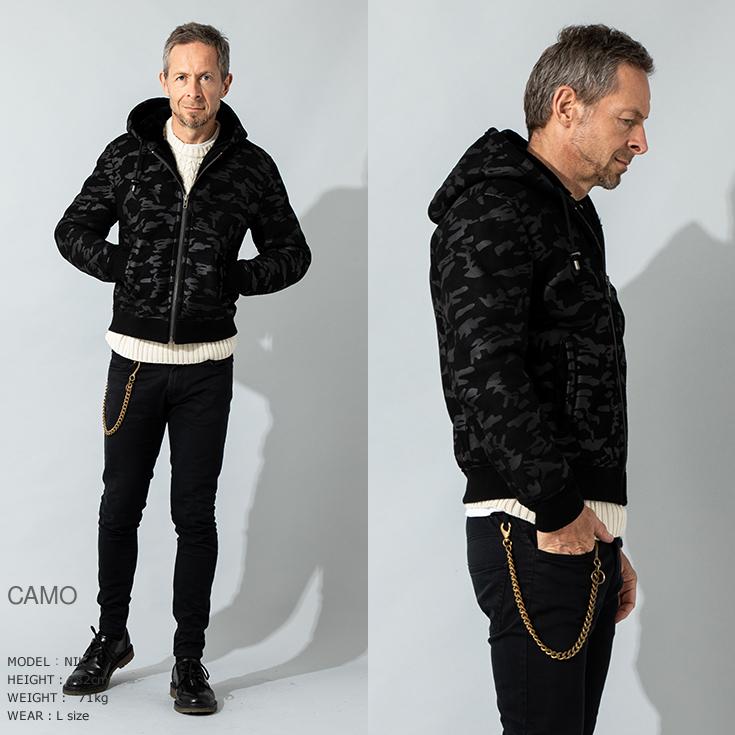 リューグー　ラムレザーパーカー　ダークベージュ　Lサイズ リューグー ラムレザーパーカー ダークベージュ Lサイズ