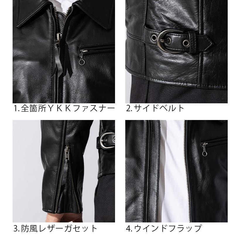 Liugoo Leathers 本革 トラッカージャケット メンズ リューグー