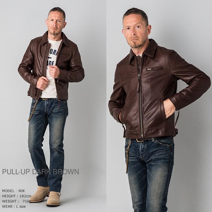 ブラウンレザージャケット EIGHT LEATHERS(エイトレザーズ) HORSE HIDE LEATHER SPORTS