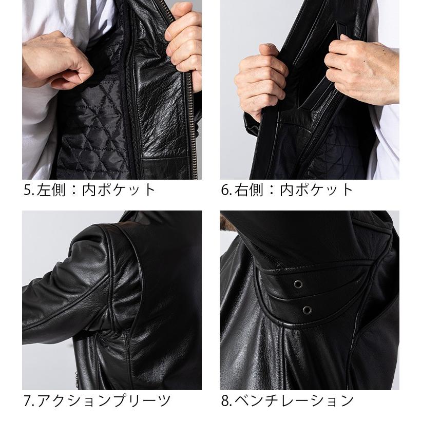 Liugoo Leathers 本革 レザートラッカージャケット SWAP LINER搭載
