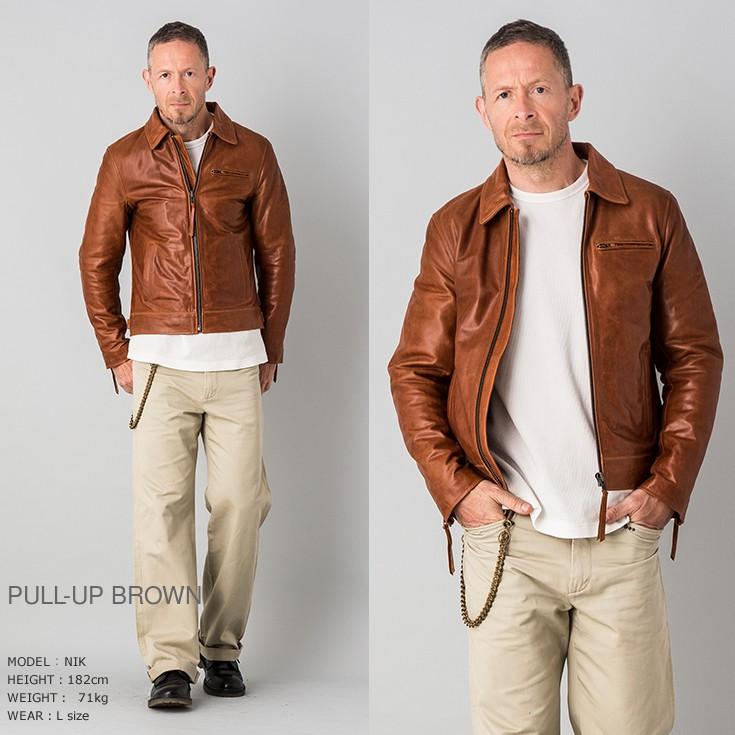 Liugoo Leathers 本革 トラッカージャケット メンズ リューグー