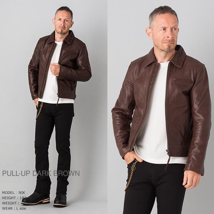 レザートラッカージャケット短丈Lダークブラウンドリズラージップアップ Liugoo Leathers 【50%OFFクーポン】Liugoo Leathers 本革 トラッカー